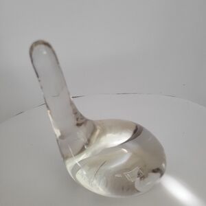 Vintage Clear Crystal Golf Club Head Paperweight Office